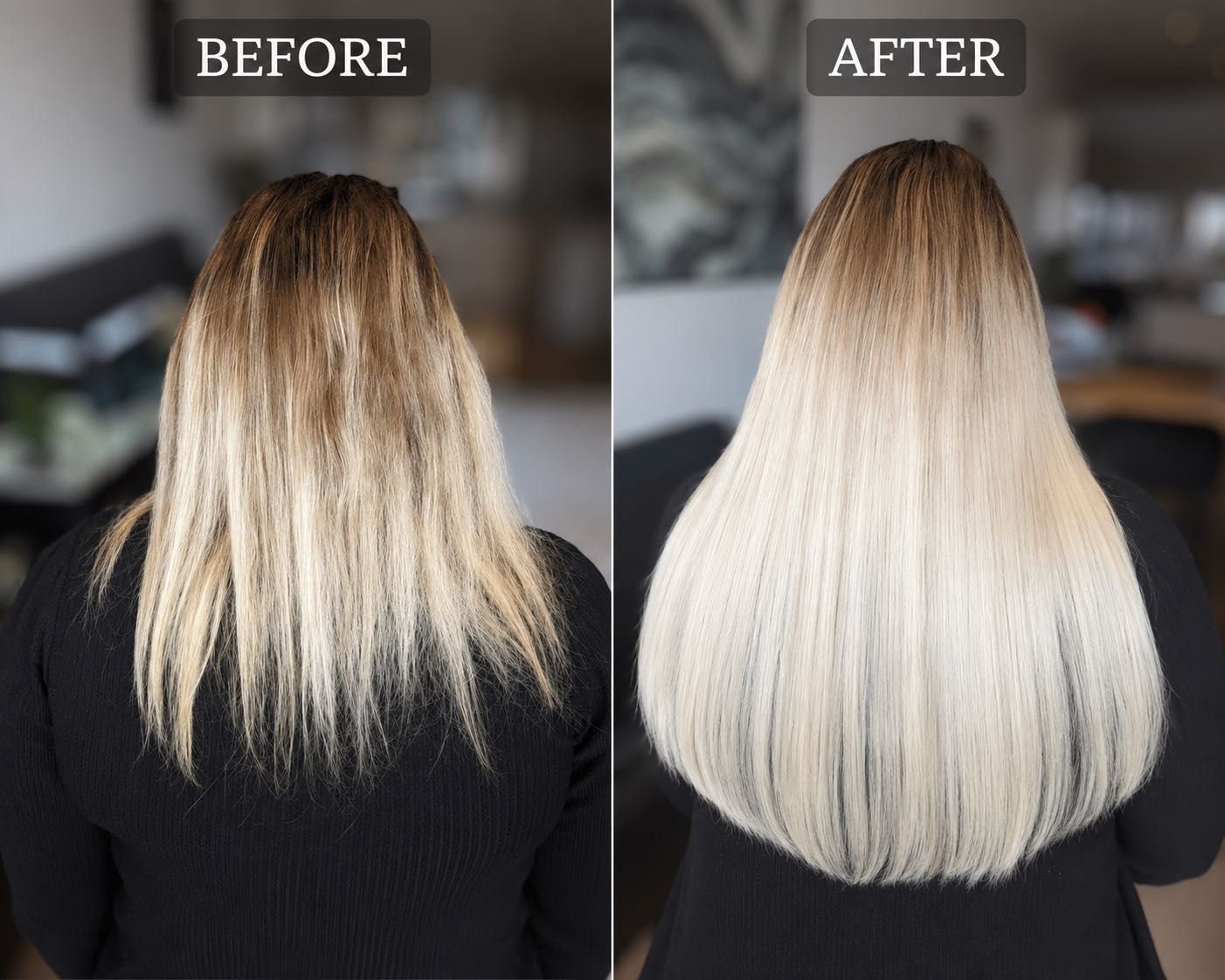 Hair extension transformation